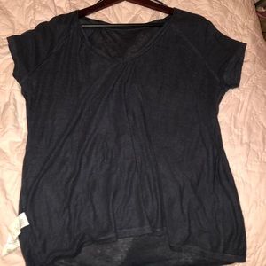 translucent v neck tee